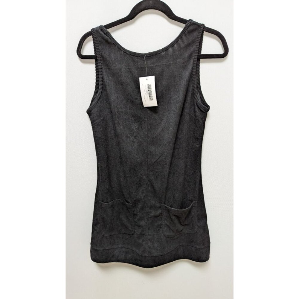 FUNTOUR Black Corduroy Mini Overalls Dress